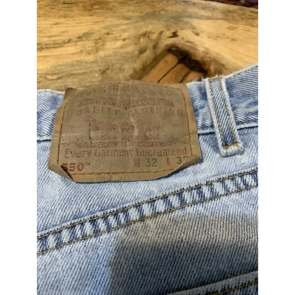 Mens Vintage Distressed Relaxed Tapered 550 Levis Jeans 32 x‎ 32 Vintage